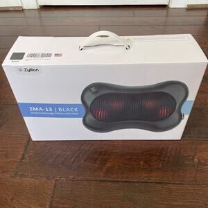 Shiatsu Massage Pillow with Heat Zyllion ZMA-13 Kneading Back Neck Vibrating